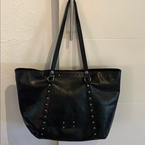 COPY - Patricia Nask blk leather tote w/ silver s…